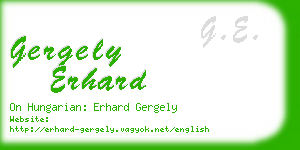 gergely erhard business card